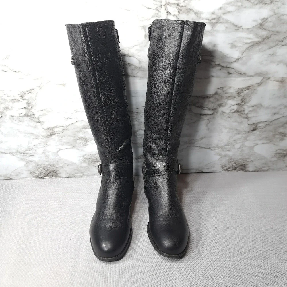 Naturalizer‎ Juletta Women's Leather Boots Black Size 9.5 M Pebbled